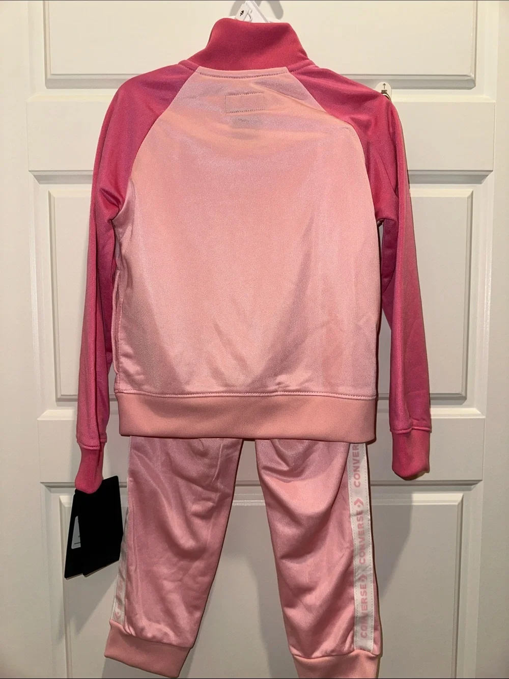 Converse Girls Pink Two-Tone Track Jacket and Pants Set